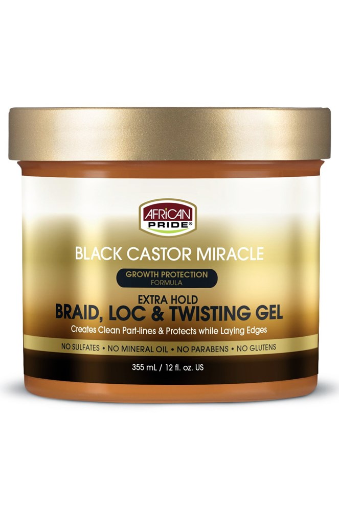 AFRICAN PRIDE Black Castor Miracle Braid Loc & Twist Gel