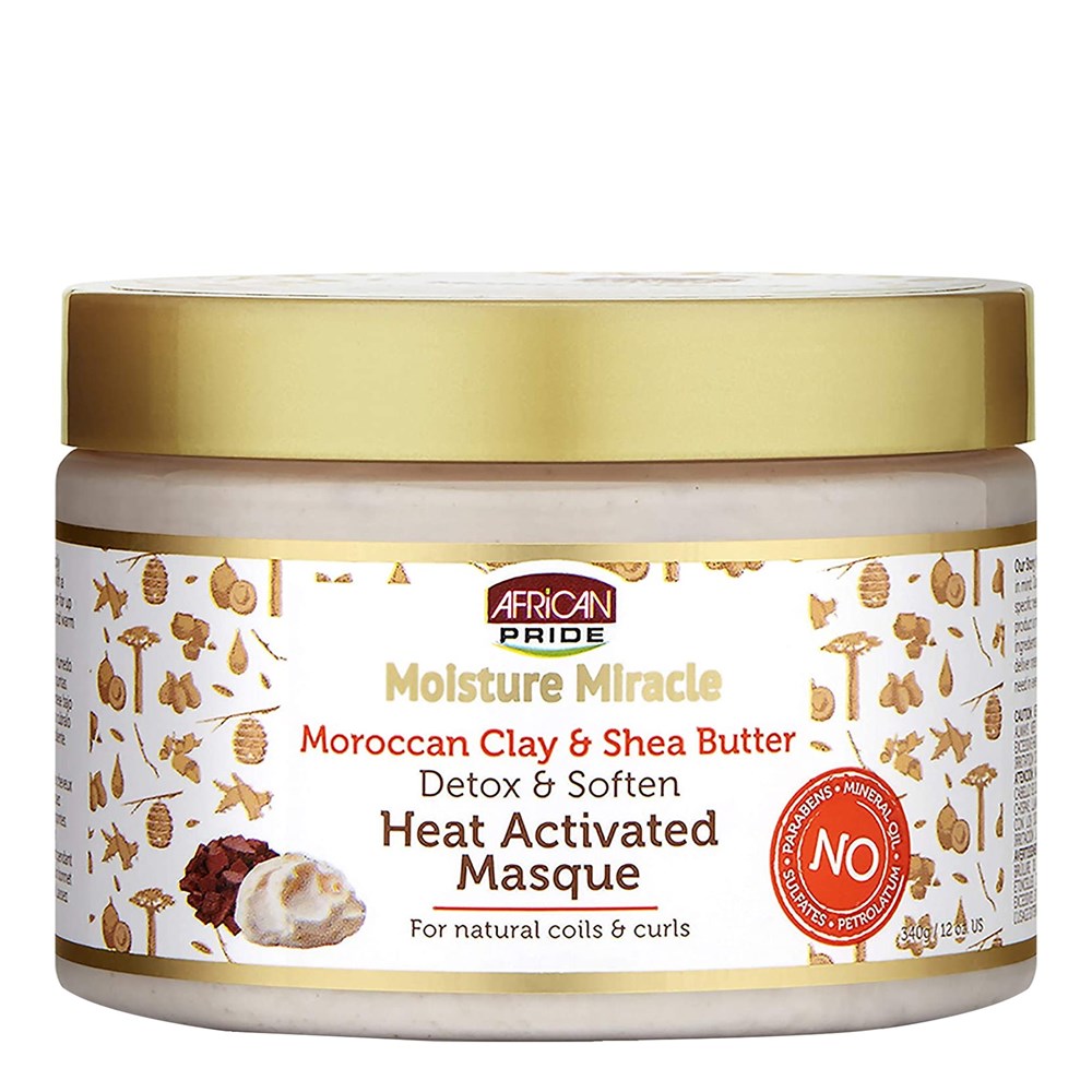 AFRICAN PRIDE Moisture Miracle Moroccan Clay & Shea Butter Heat Activated Masque