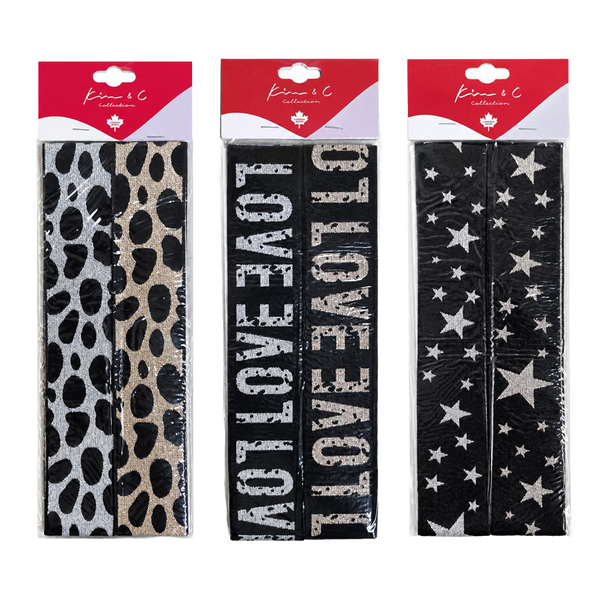 KIM & C Trendy Printed Elastic Headband Set (2pc)