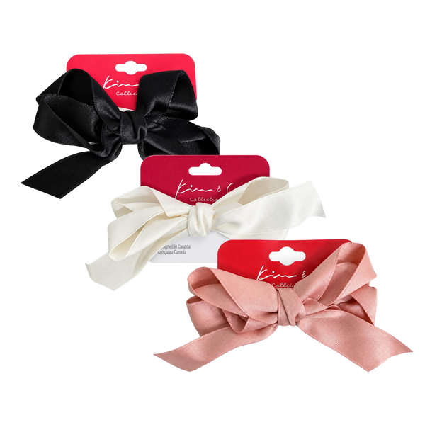 KIM & C Wide Ribbon Bow Hair Clip