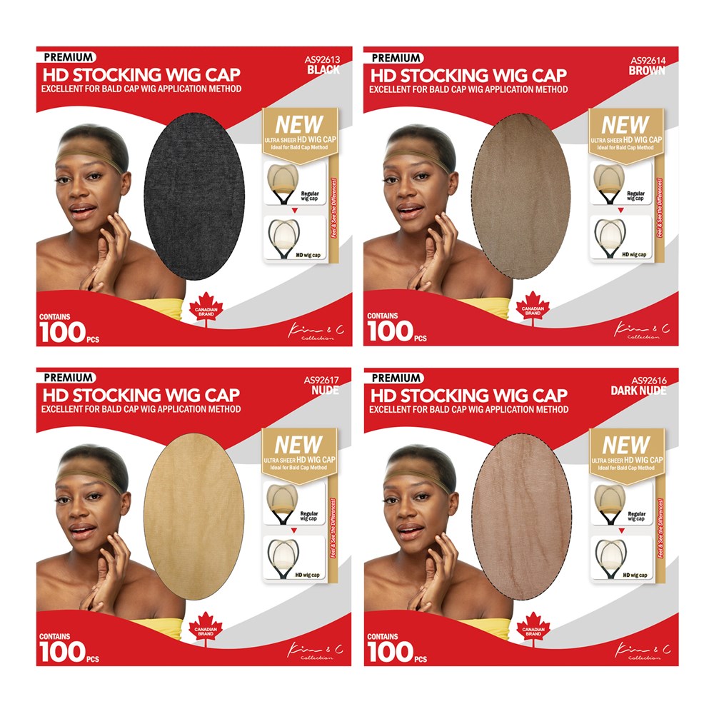 KIM & C Premium HD Stocking Wig Cap Bulk Pack (100pcs)