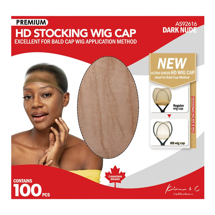 KIM & C Premium HD Stocking Wig Cap Bulk Pack (100pcs)