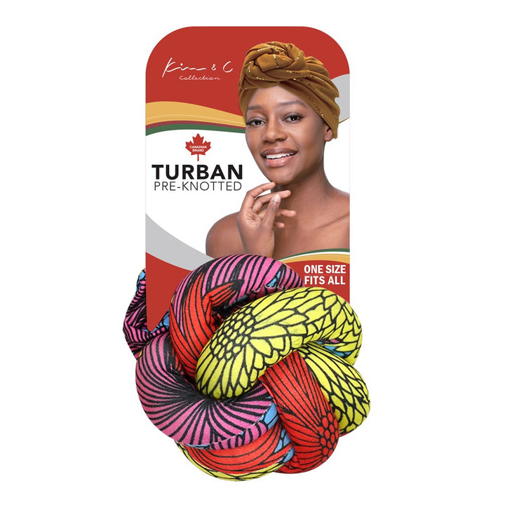 KIM & C Premium Pre-Knotted Turban with African Pattern