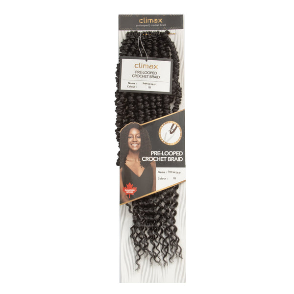 CLIMAX PRE-LOOPED CROCHET BRAID-Double Twist Coily 18"