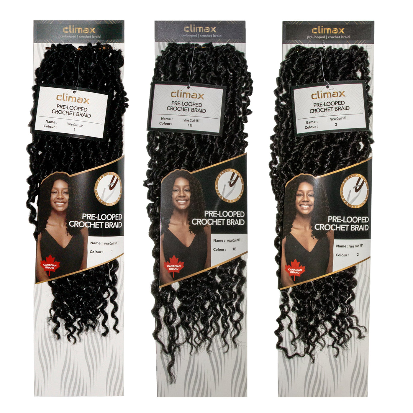 CLIMAX PRE-LOOPED CROCHET BRAID-Vine Curl 18 Inch