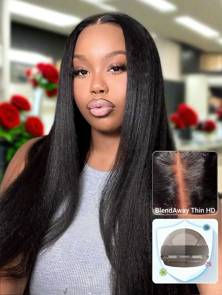 🔥 Amara – The 'Melt & Go' Kinky Straight Wig (Pre-Plucked & Beginner-Friendly!)