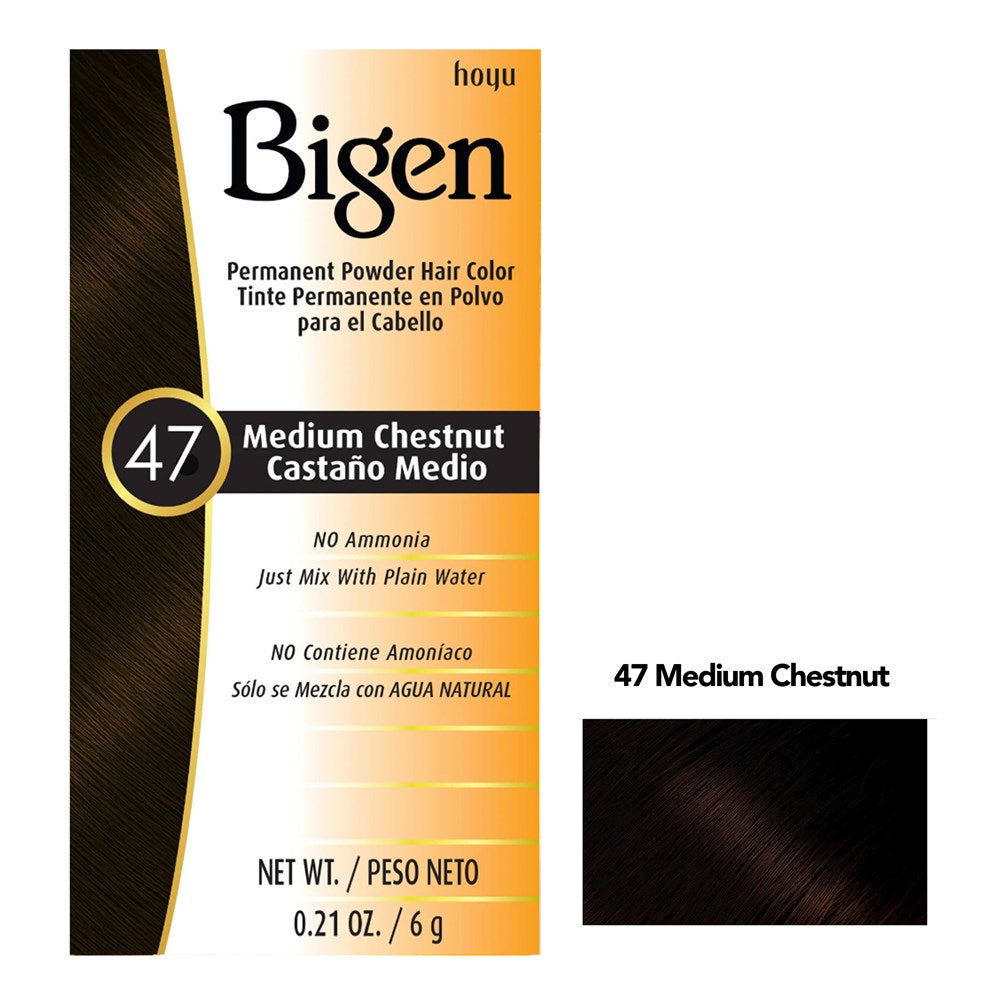 BIGEN Permanent Powder Hair Color 47 Medium Chestnut