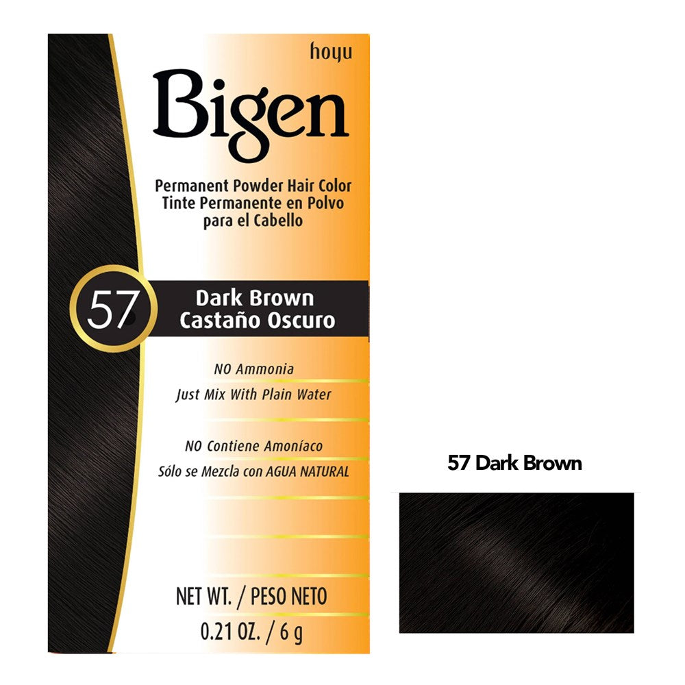 BIGEN Permanent Powder Hair Color 57 Dark Brown