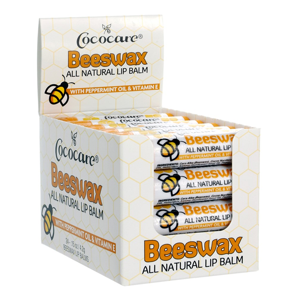 COCOCARE Beeswax All Natural Lip Balm Carton of 24 (24)