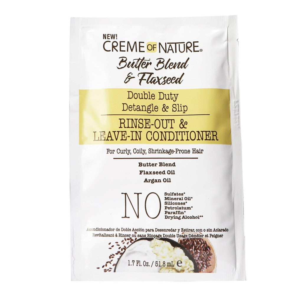 CREME OF NATURE Butter Blend & Flaxseed Rinse Out & Leave In Conditioner Packet