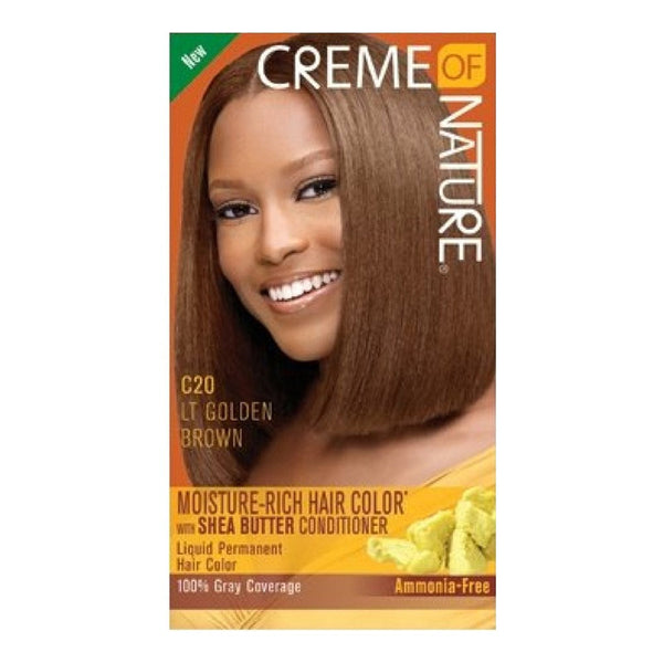 CREME OF NATURE Moisture Rich Hair Color Liquid C20 Light Golden Brown