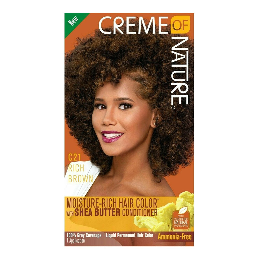 CREME OF NATURE Moisture Rich Hair Color Liquid C21 Rich Brown