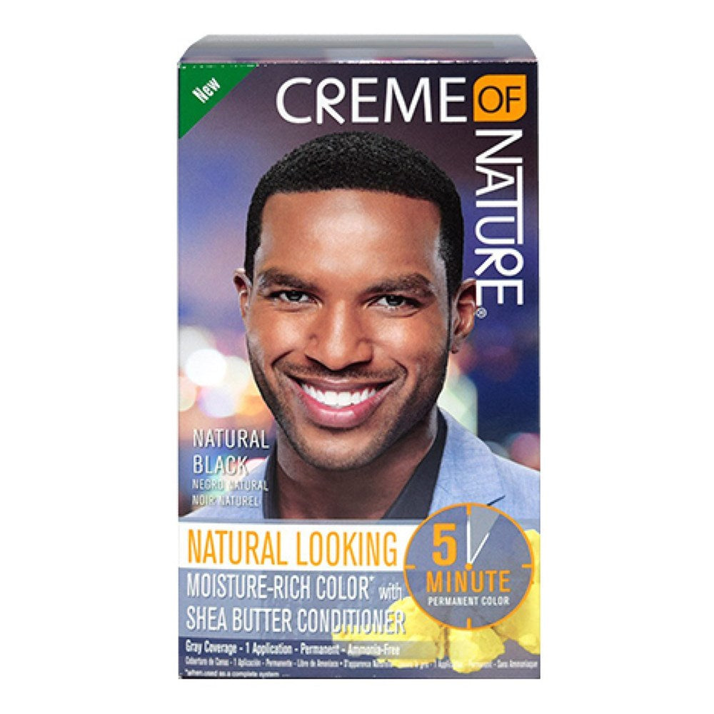 CREME OF NATURE Moisture Rich Liquid Hair Color for Men 1 Natural Black