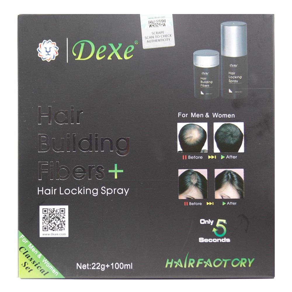 DEXE Hair Building Fibers (22g) & Hair Locking Spray (100ml)