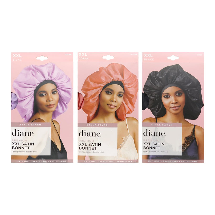 DIANE Premium Silky Satin Braid Bonnet Black DIANE Premium Silky Satin Braid Bonnet Black