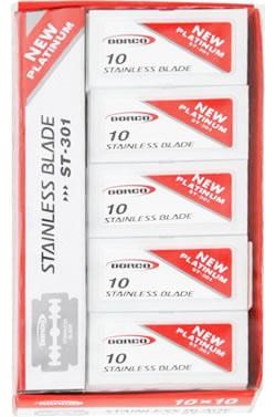 DORCO Platinum Stainless Steel Blades Red ST301 [10X10/Pack]