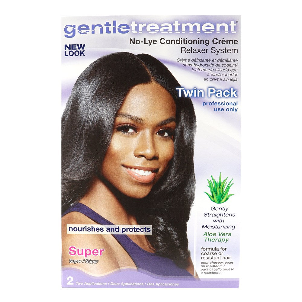 GENTLE TREATMENT No-Lye Conditioning Creme Twin Pak Relaxer Kit [Super]