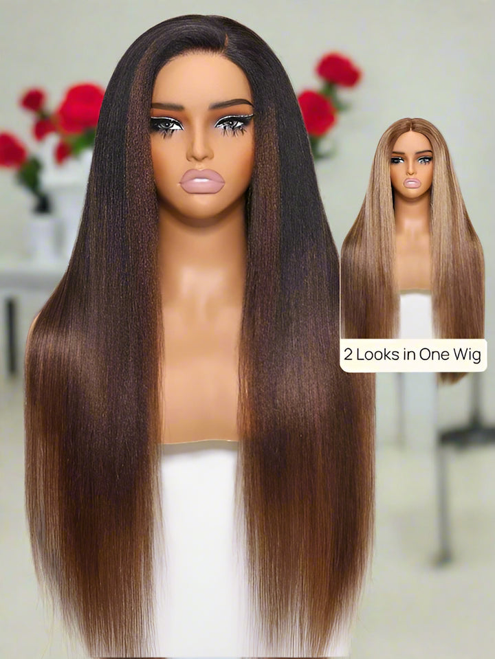 👑 Milan – The 2-in-1 Yaki Straight Wig (Sleek or Flipped, You Decide!)