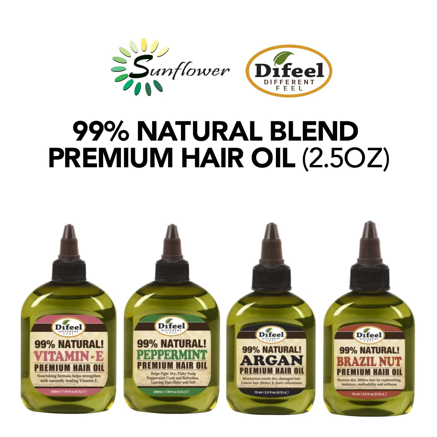 Difeel(Sunflower) 99% Natural Blend Premium Hair Oil