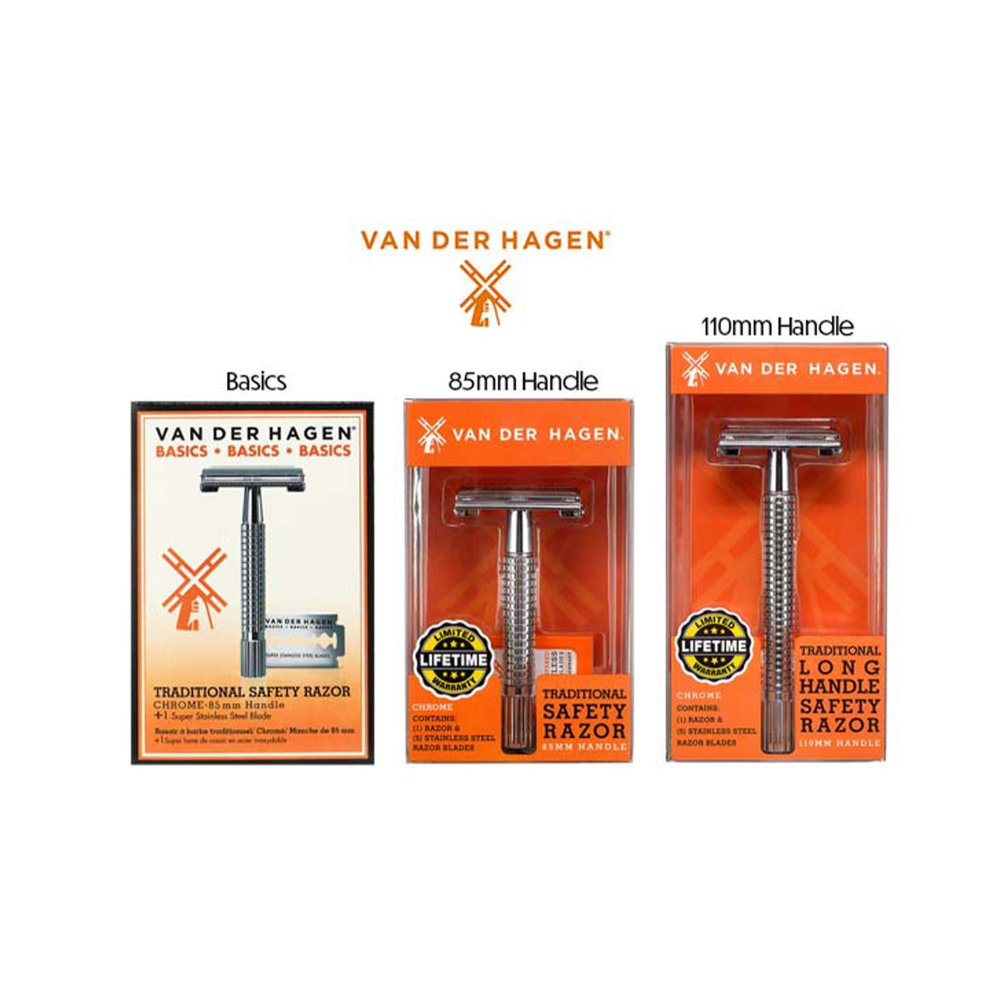 VAN DER HAGEN Chrome Safety Razor