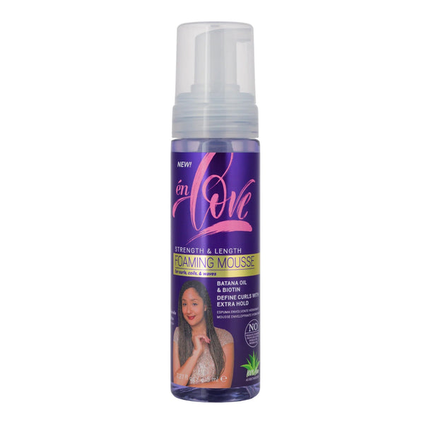 EN LOVE Strength & Length Extra Hold Foaming Mousse Batana Oil & Biotin (7.27oz)