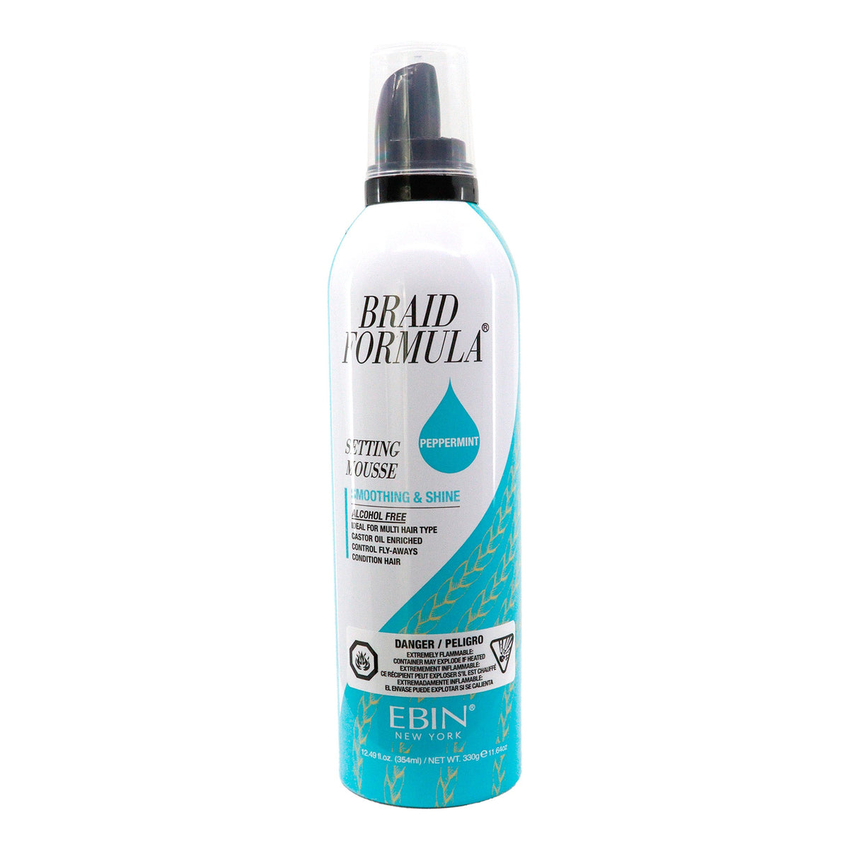EBIN Braid Formula Setting Mousse (12.49oz) - Peppermint