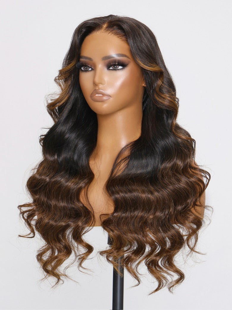 🔥 Nia – The Chestnut Brown Loose Body Wave Wig (Glueless & Seamless!)