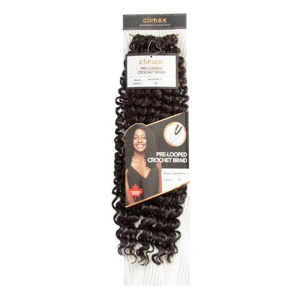 CLIMAX PRE-LOOPED CROCHET BRAID-Deep Coily and Wavy 18 Inch