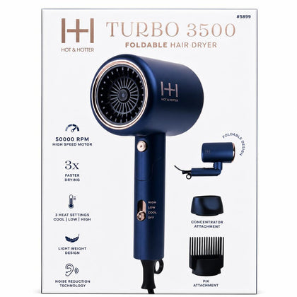 ANNIE Hot & Hotter Turbo 3500 Foldable Hair Dryer